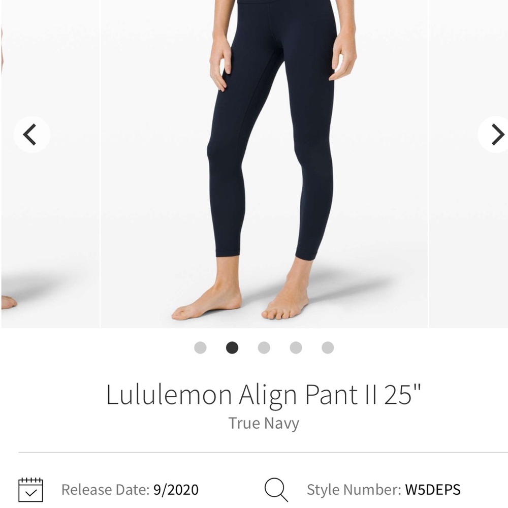 Lululemon Align Pant II 25" True Navy 2024 new size 6 yoga gym workout gym run